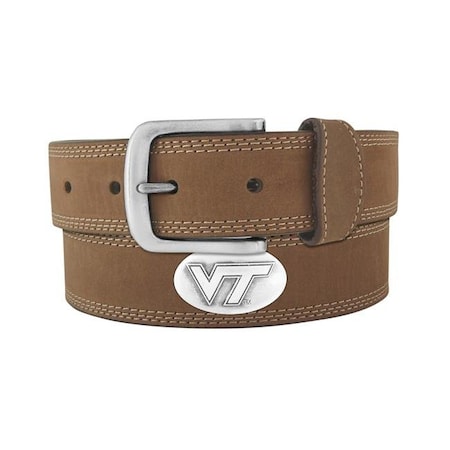 ZeppelinProducts VAT-BOLPSCRZ-LBR-36 Virginia Tech Concho Crazyhorse Leather Belt; 36 Waist